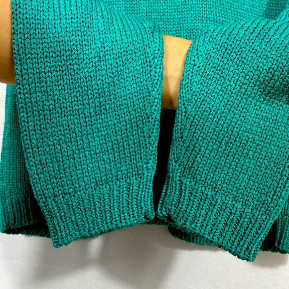 Coldwater Creek 100% Tuassah Silk Turquoise Button-Up Cardigan size large - Picture 8 of 9